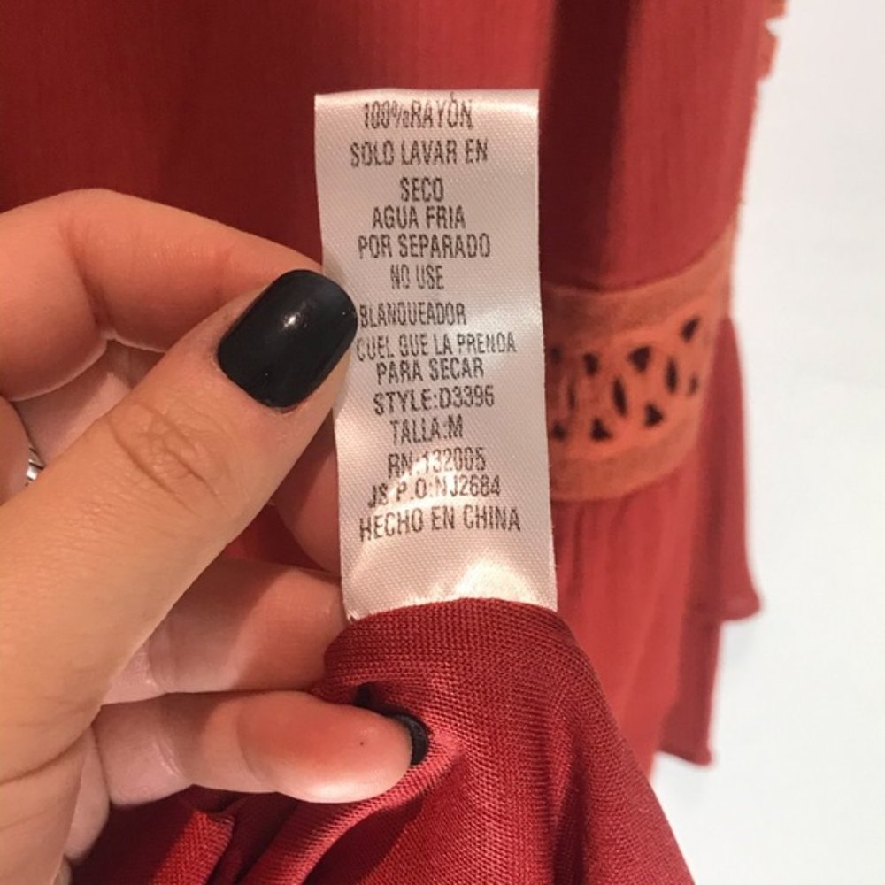 Boho Orange Shift Dress - Picture 8 of 8